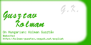 gusztav kolman business card