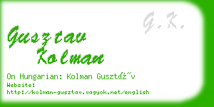 gusztav kolman business card